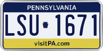 PA license plate LSU1671