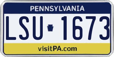 PA license plate LSU1673