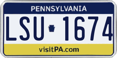 PA license plate LSU1674