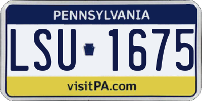 PA license plate LSU1675