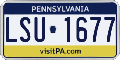PA license plate LSU1677