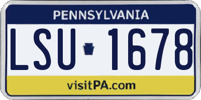 PA license plate LSU1678