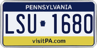 PA license plate LSU1680