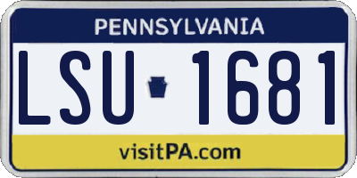 PA license plate LSU1681