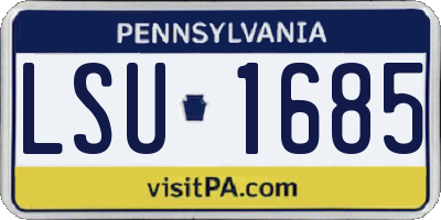 PA license plate LSU1685