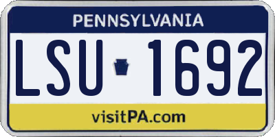 PA license plate LSU1692