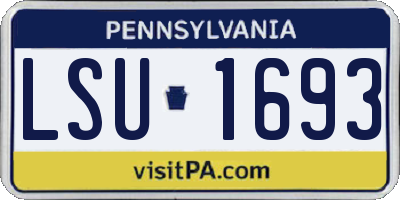 PA license plate LSU1693