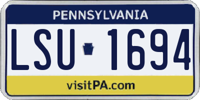 PA license plate LSU1694