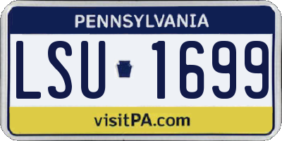 PA license plate LSU1699