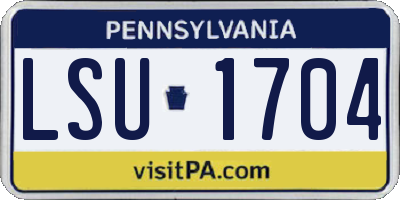 PA license plate LSU1704