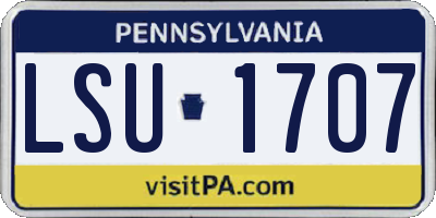 PA license plate LSU1707