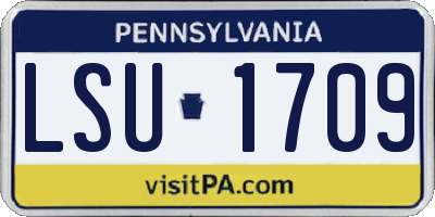 PA license plate LSU1709