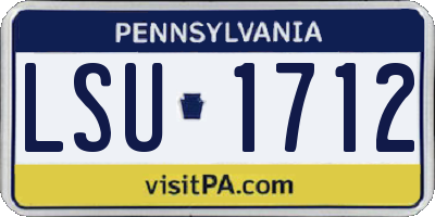 PA license plate LSU1712
