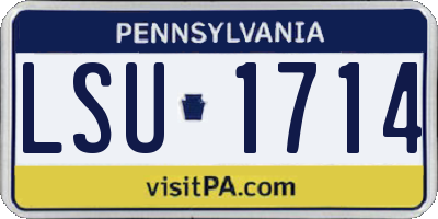 PA license plate LSU1714