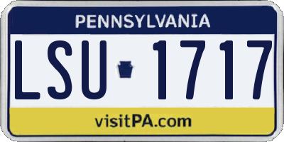 PA license plate LSU1717