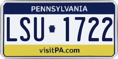 PA license plate LSU1722