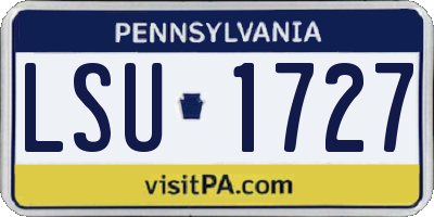PA license plate LSU1727