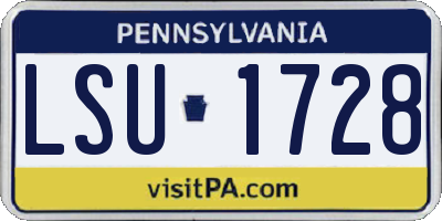 PA license plate LSU1728