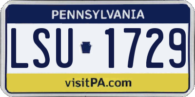 PA license plate LSU1729