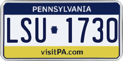 PA license plate LSU1730