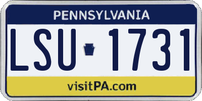 PA license plate LSU1731
