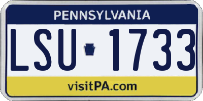 PA license plate LSU1733