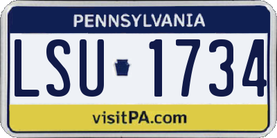 PA license plate LSU1734