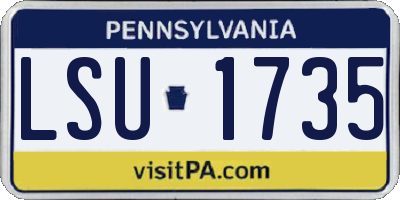 PA license plate LSU1735