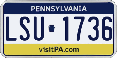 PA license plate LSU1736