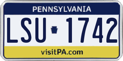 PA license plate LSU1742