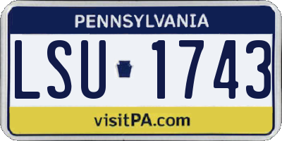 PA license plate LSU1743