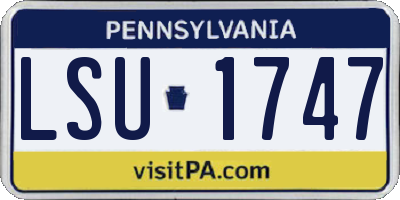 PA license plate LSU1747