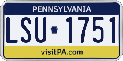 PA license plate LSU1751