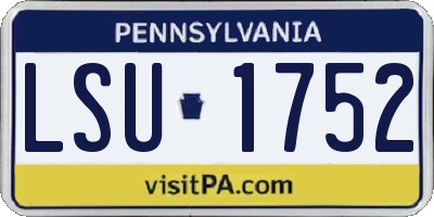 PA license plate LSU1752
