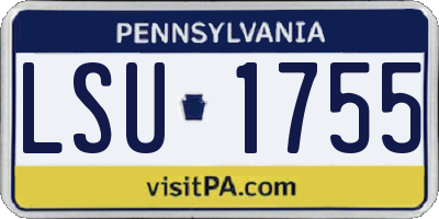PA license plate LSU1755