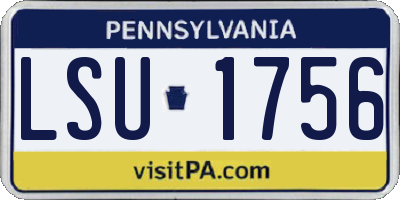 PA license plate LSU1756