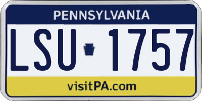PA license plate LSU1757