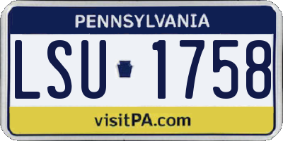 PA license plate LSU1758