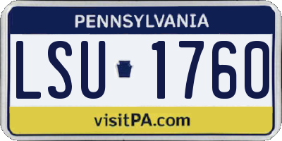 PA license plate LSU1760