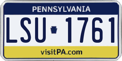 PA license plate LSU1761