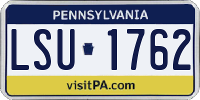 PA license plate LSU1762