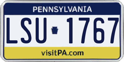 PA license plate LSU1767