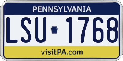 PA license plate LSU1768
