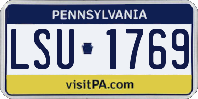 PA license plate LSU1769