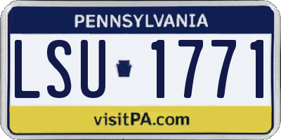 PA license plate LSU1771