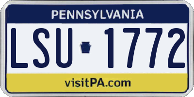 PA license plate LSU1772