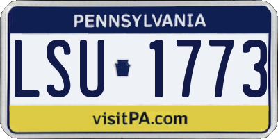 PA license plate LSU1773