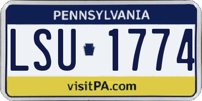 PA license plate LSU1774