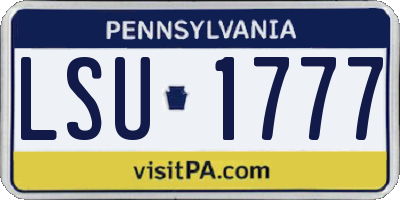 PA license plate LSU1777