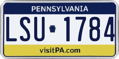 PA license plate LSU1784
